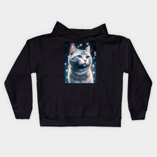 Magical Glowy White British Shorthair Kids Hoodie